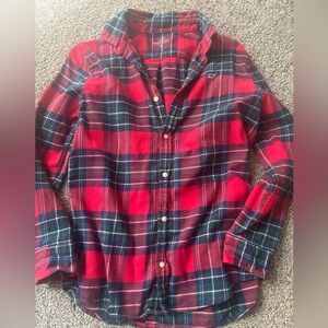 Vineyard Vines Red and Navy Plaid Button-Down for Kids